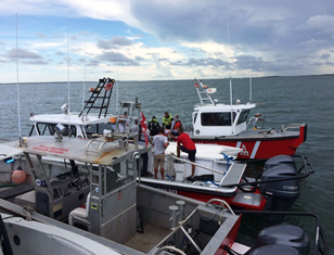 biscayne bay accident boating sends hospital boat person